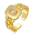 Fashion Jewelry Letter Series Gold-plated Zircon Strap Design Ring