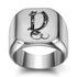 26 English Initial Letter Titanium Steel Ring For Men