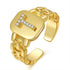 Fashion Jewelry Letter Series Gold-plated Zircon Strap Design Ring