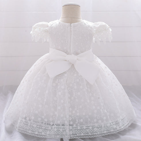 Children'S Dress Baby One Year Old Baby Princess Dress Embroidery White Wedding Dress Baby Wash Dress Dress