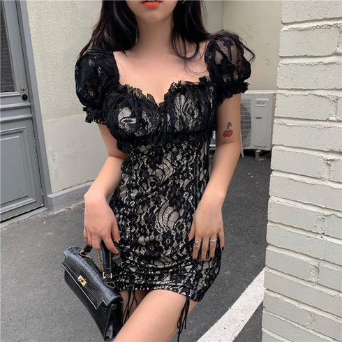 Plus Size Lacy Sweetheart Neckline Dress