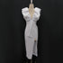 Sexy Deep V Sleeveless Slit High Waist Large Size Slim White Party Dress Women's Dress Dress