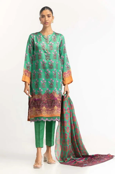 Digital Print Shamose Silk Embroidered Suit GLM-23-49