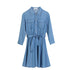 Tencel Denim Simple Plus Size Women's Long Sleeve Dress Denim Plus Size Skirt