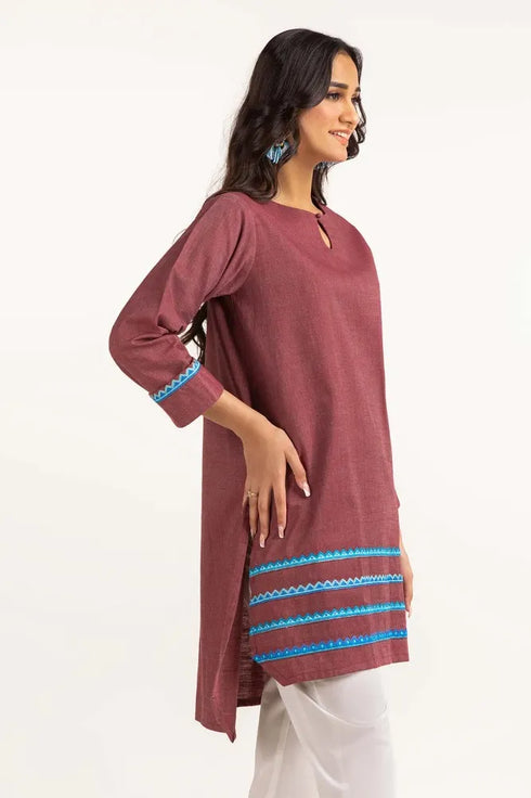 Dyed Yarn Cotton Embroidered Shirt Glw-23-104