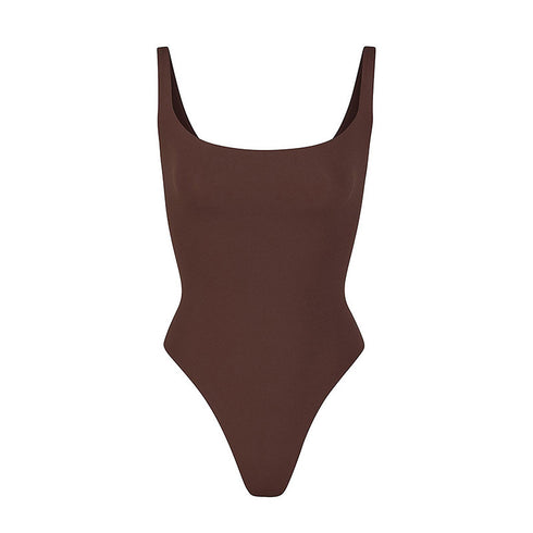 Double-layer High Elastic Fabric Belly Contracting Jumpsuit Sling Corset