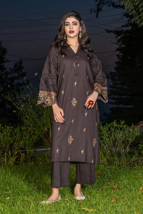 2PC Stitched Embroidered Bana Dora Linen Shirt and Trouser KLE-RTW-3625