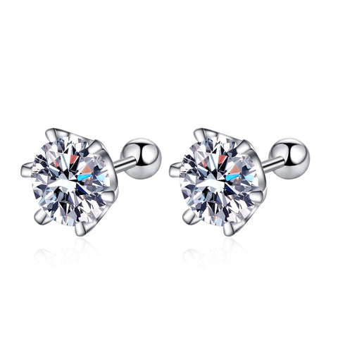 Earrings 925 Sterling Silver High-grade Six-claw Moissanite Earrings