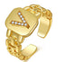 Fashion Jewelry Letter Series Gold-plated Zircon Strap Design Ring