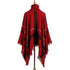 High collar fringed cloak shawl