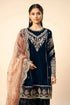 3 Piece Embroidered Velvet Suit | SF-W24-80