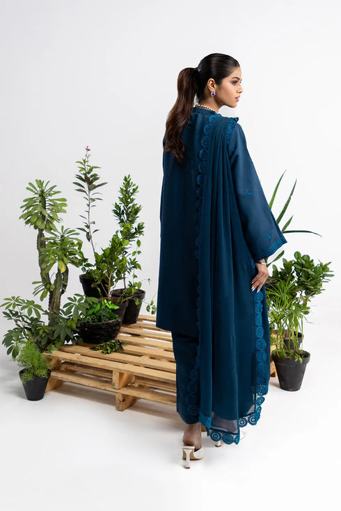 3 Piece Dyed Embroidered Acrylic Suit IPSTD-44128