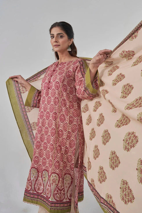 3PC Stitched Embroidered Lawn Suit KL-RTW-3069