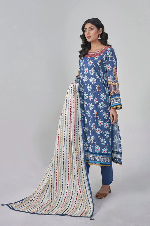 3PC Stitched Embroidered Lawn Suit KL-RTW-3070