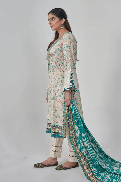 3PC Stitched Embroidered Lawn Suit KL-RTW-3079