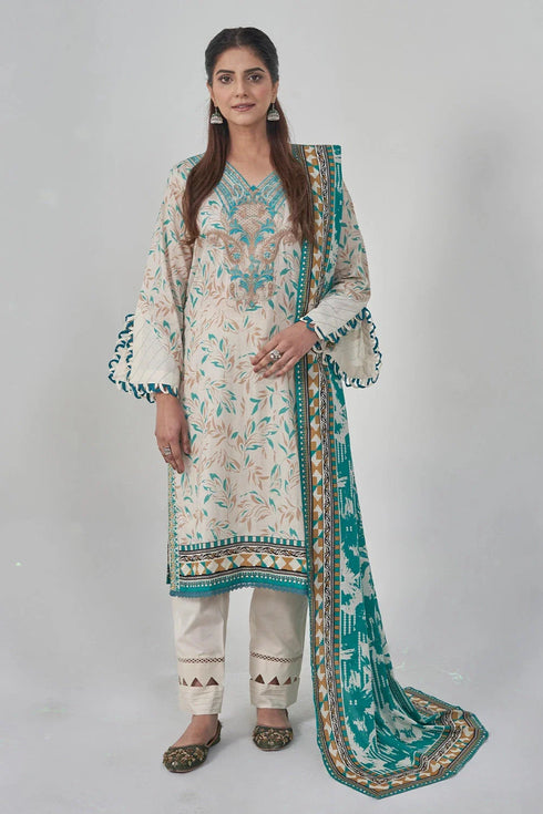 3PC Stitched Embroidered Lawn Suit KL-RTW-3079