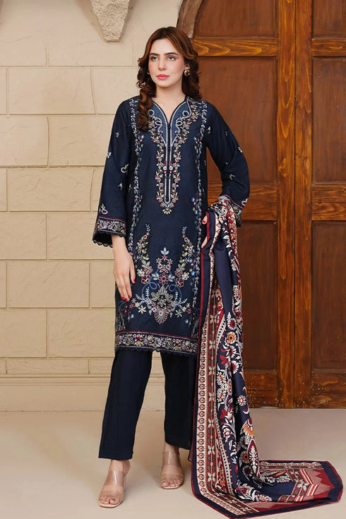 3PC Stitched Embroidered Linen Suit RTW-KLE-3532