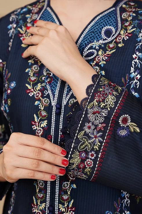 3PC Stitched Embroidered Linen Suit RTW-KLE-3532