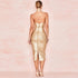 Golden nightclub celebrity party dress