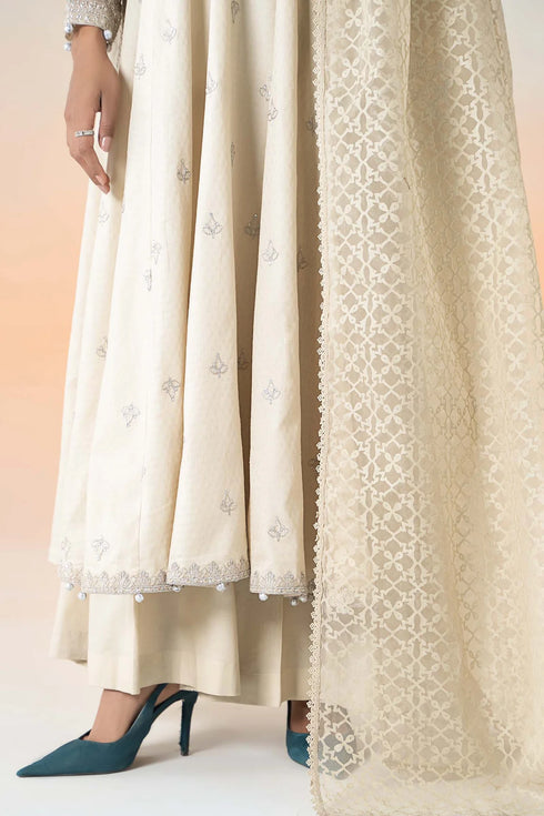 3 Piece Embroidered Dobby Lawn Suit | DW-EF25-30