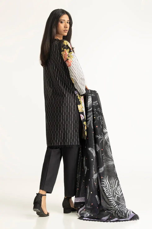 3 Piece Diamantes Lawn Print Suit IUSTKSD-84