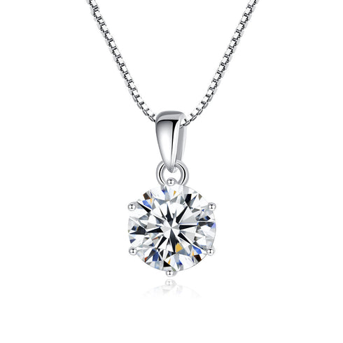 Fashion Six Prong Moissanite Pendant Necklace