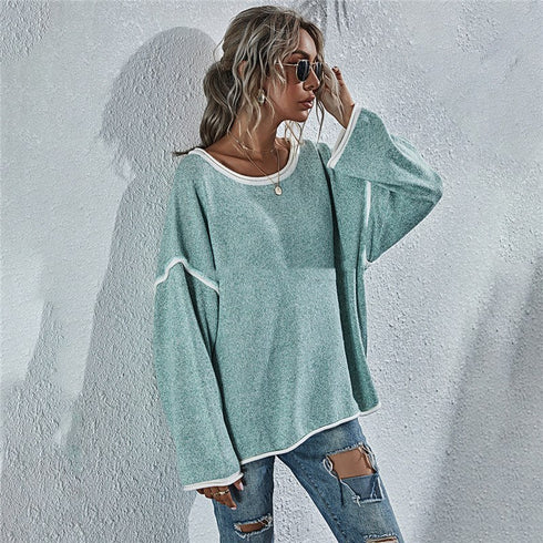 Round Neck Sweater Loose Large Size Fashion Women
