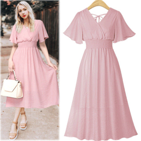 Women's plus size chiffon dress