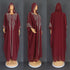 Rhinestone Beaded Muslim Long Gown African Hooded Dress