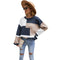 Round Neck Color-blocking Pullover Sweater Plus Size Loose Women