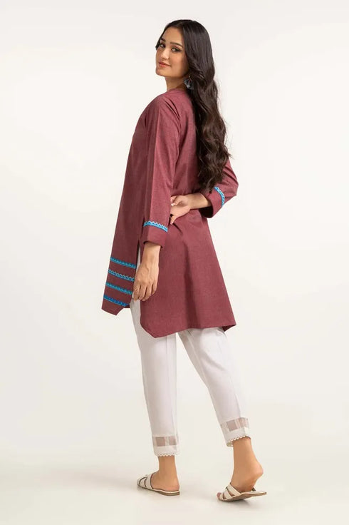 Dyed Yarn Cotton Embroidered Shirt Glw-23-104