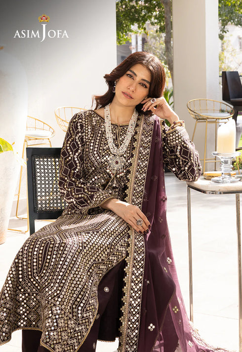 AJJH-01 EMBROIDERED RAW SILK 3 PCS