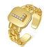 Fashion Jewelry Letter Series Gold-plated Zircon Strap Design Ring