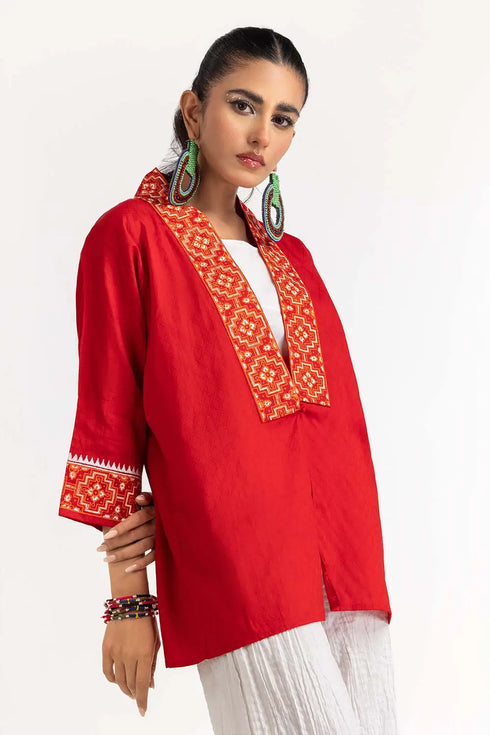 Dobby Screen Printed Kurti GLS-23-225