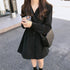 Buttoned Long Sleeve Plus Size Dress