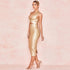 Golden nightclub celebrity party dress