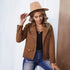 Jacket Women Autumn Faux Suede Pull