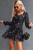 V-neck Star Print Plus Size Dress