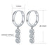 Fashion Moissanite 925 Sterling Silver 18K Gold Plating Elegant Three Stone Bubble Earrings