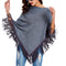 Fringed cloak shawl