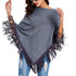 Fringed cloak shawl