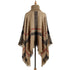 High collar fringed cloak shawl