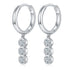 Fashion Moissanite 925 Sterling Silver 18K Gold Plating Elegant Three Stone Bubble Earrings