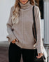 Turtleneck Loose OL Commuter Knit Sweater Plus Size Fashion Sweater Women