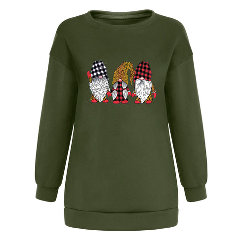 Christmas Printed Fashion Sweater Loose Plus Size Women
