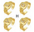 Fashion Jewelry Letter Series Gold-plated Zircon Strap Design Ring