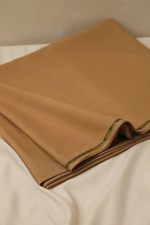 Camel Unstitched Suit - Blended - Men