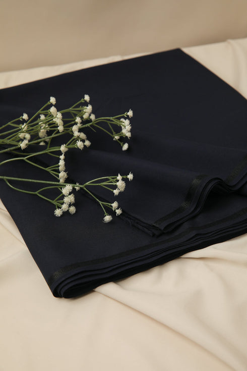 Navy Blue Unstitched Suit - Blended - Men