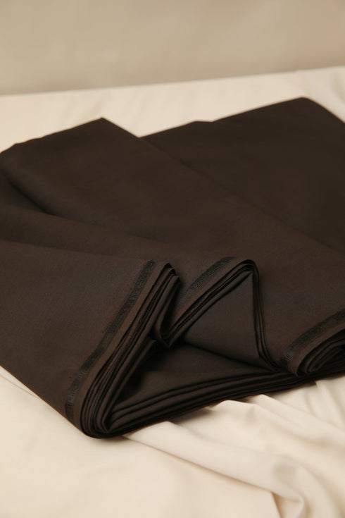 Dark Brown Unstitched Suit - Blended - Men