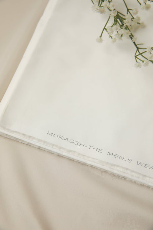 Off White Soft Cotton Unstitched - Menswear
